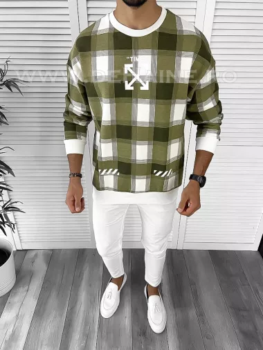 Bluza barbati kaki oversize K356 16-1